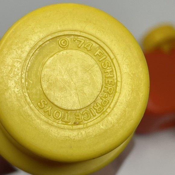 Vintage Fisher‎ Price Little People Chunky 1974 Boy Yellow 3” 1984 Motorcycle - Picture 5 of 11